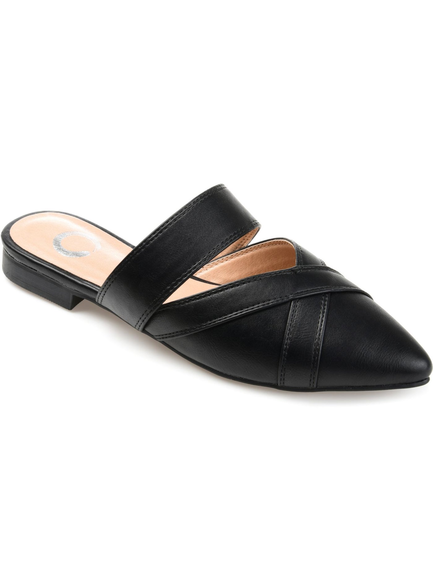 JOURNEE COLLECTION Womens Black Goring Cushioned Stasi Pointed Toe Slip On Mules 8.5