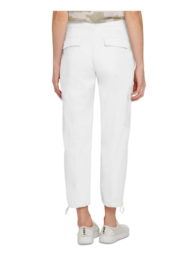 DKNY JEANS Womens White Pocketed Zippered Drawstring At Hem Cargo Pants 33\16