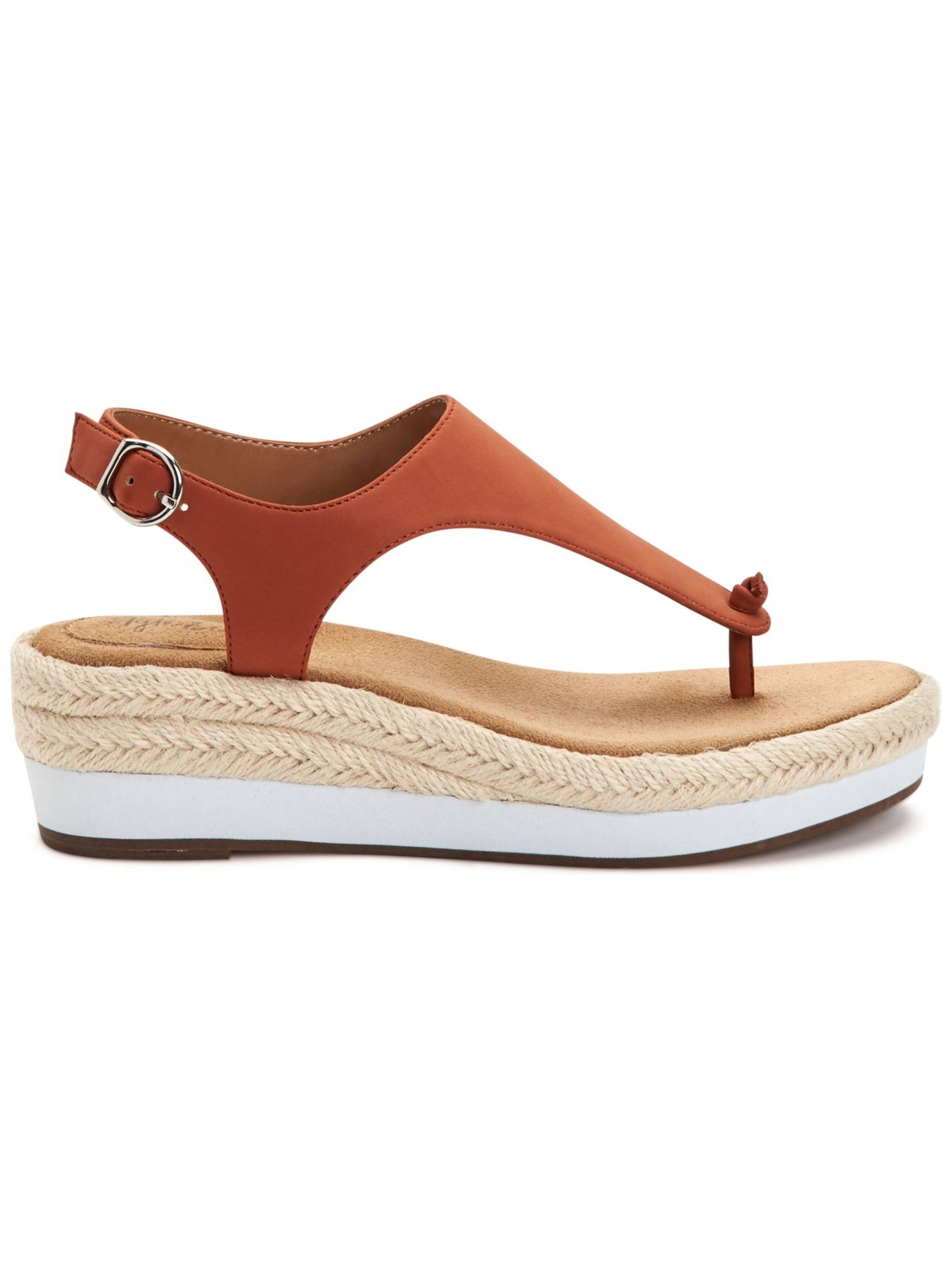 STYLE & COMPANY Womens Orange Espadrille 1" Platform Adjustable Strap Ankle Strap Balii Round Toe Wedge Buckle Slingback Sandal 9 M