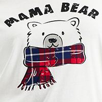 FAMILY PJs Womens Mama Bear Red Graphic Elastic Band Long Sleeve T-Shirt Top Straight leg Pants Pajamas S