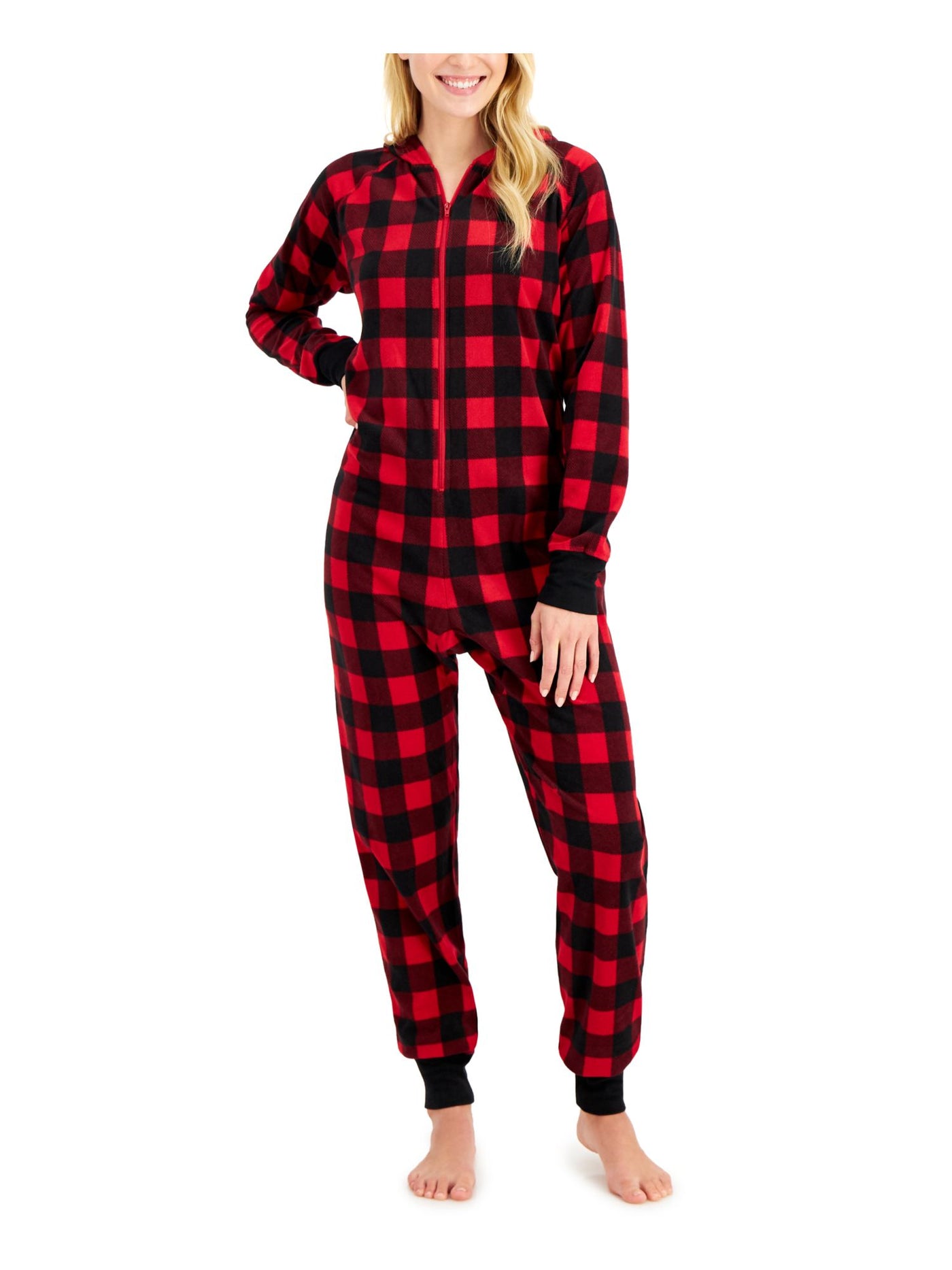 FAMILY PJs Intimates Red Fleece Plaid Jumper M