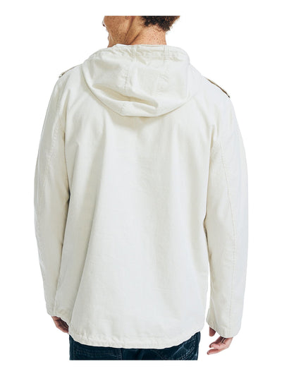 NAUTICA Mens Ivory Pinstripe Hooded Jacket XL
