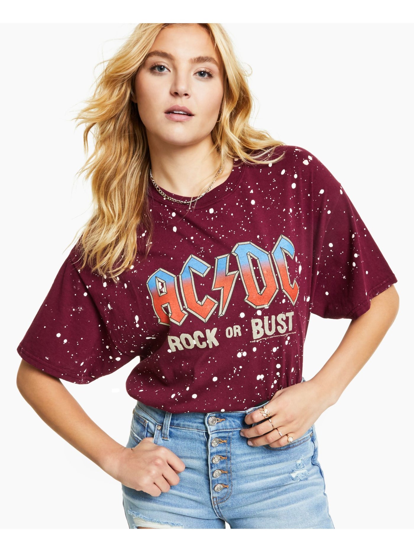 JUNK FOOD Womens Maroon Graphic Short Sleeve Crew Neck T-Shirt M