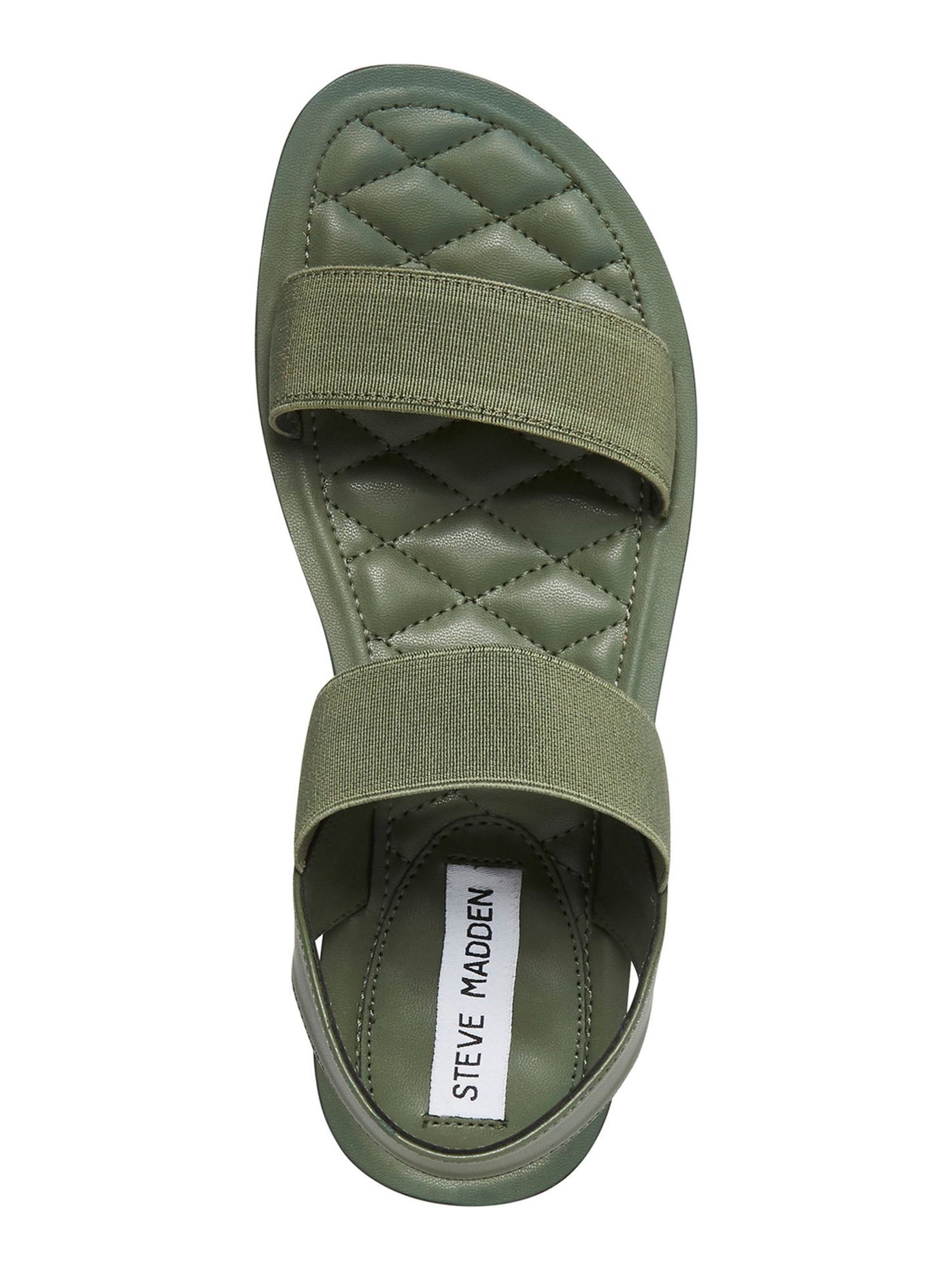 STEVE MADDEN Womens Green Stretch Strappy Randie Round Toe Slip On Slingback Sandal 9.5 M