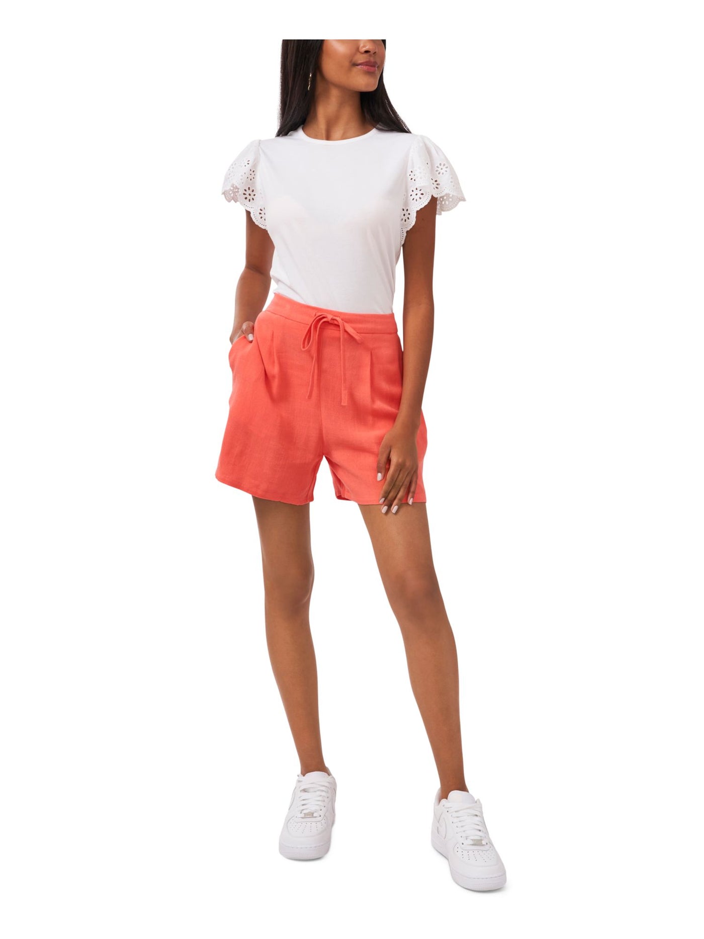 RILEY&RAE Womens Coral Pocketed Tie Relaxed Fit. Shorts XS