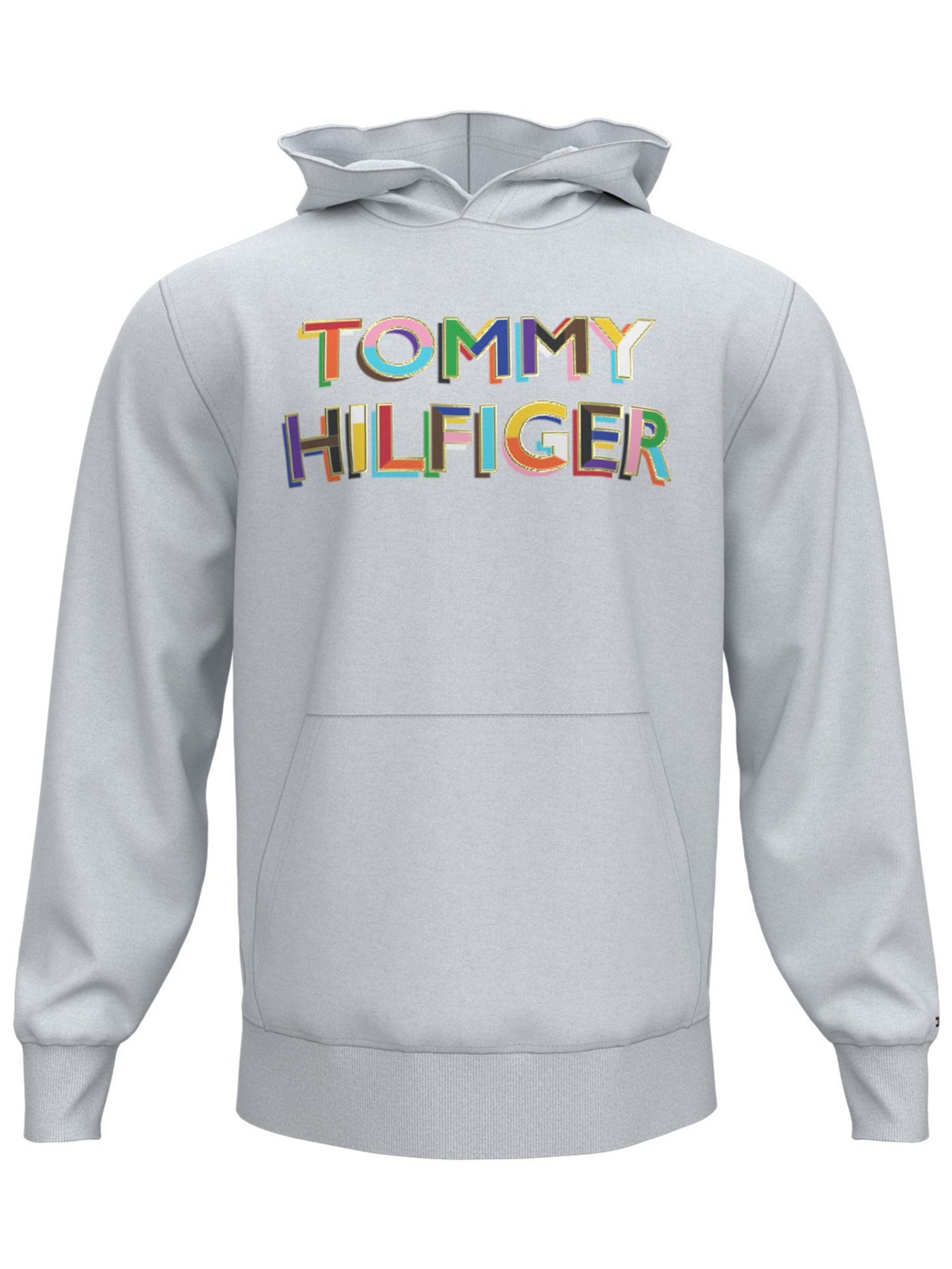 TOMMY HILFIGER Mens Pride White Logo Graphic Oversized Fit Stretch Hoodie XXL