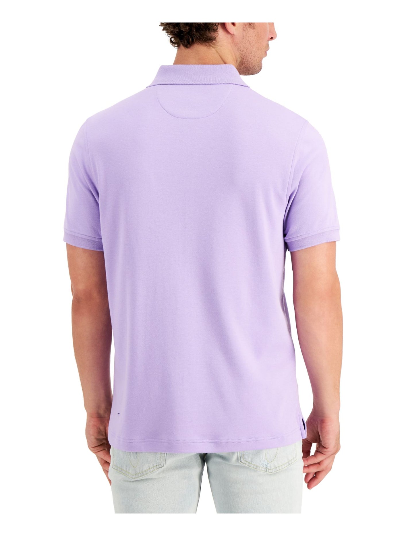 CLUBROOM Mens Interlock Purple Classic Fit Polo S