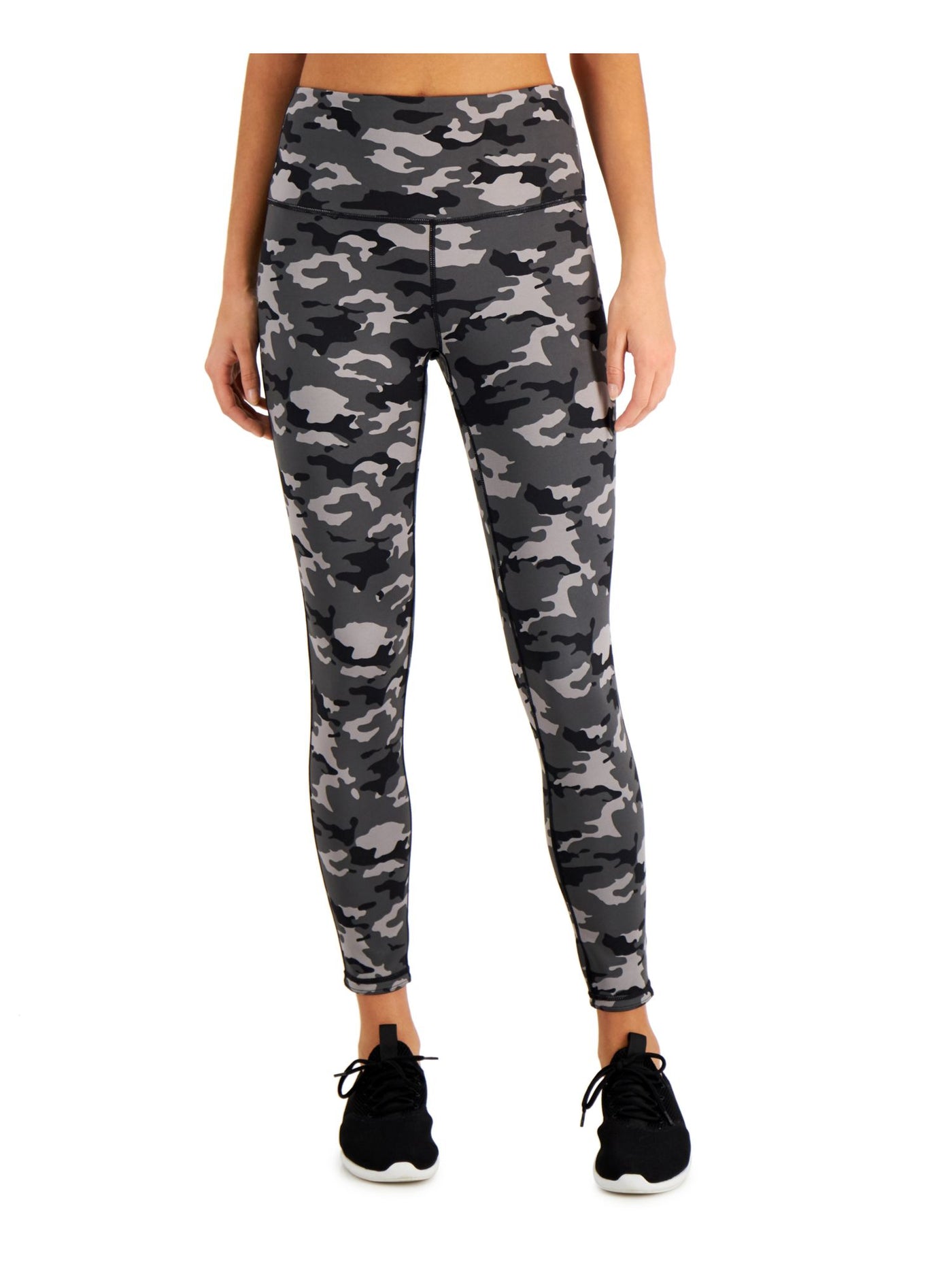 IDEOLOGY Womens Black Stretch Moisture Wicking Ventilation Flat Seems Camouflage High Waist Leggings S