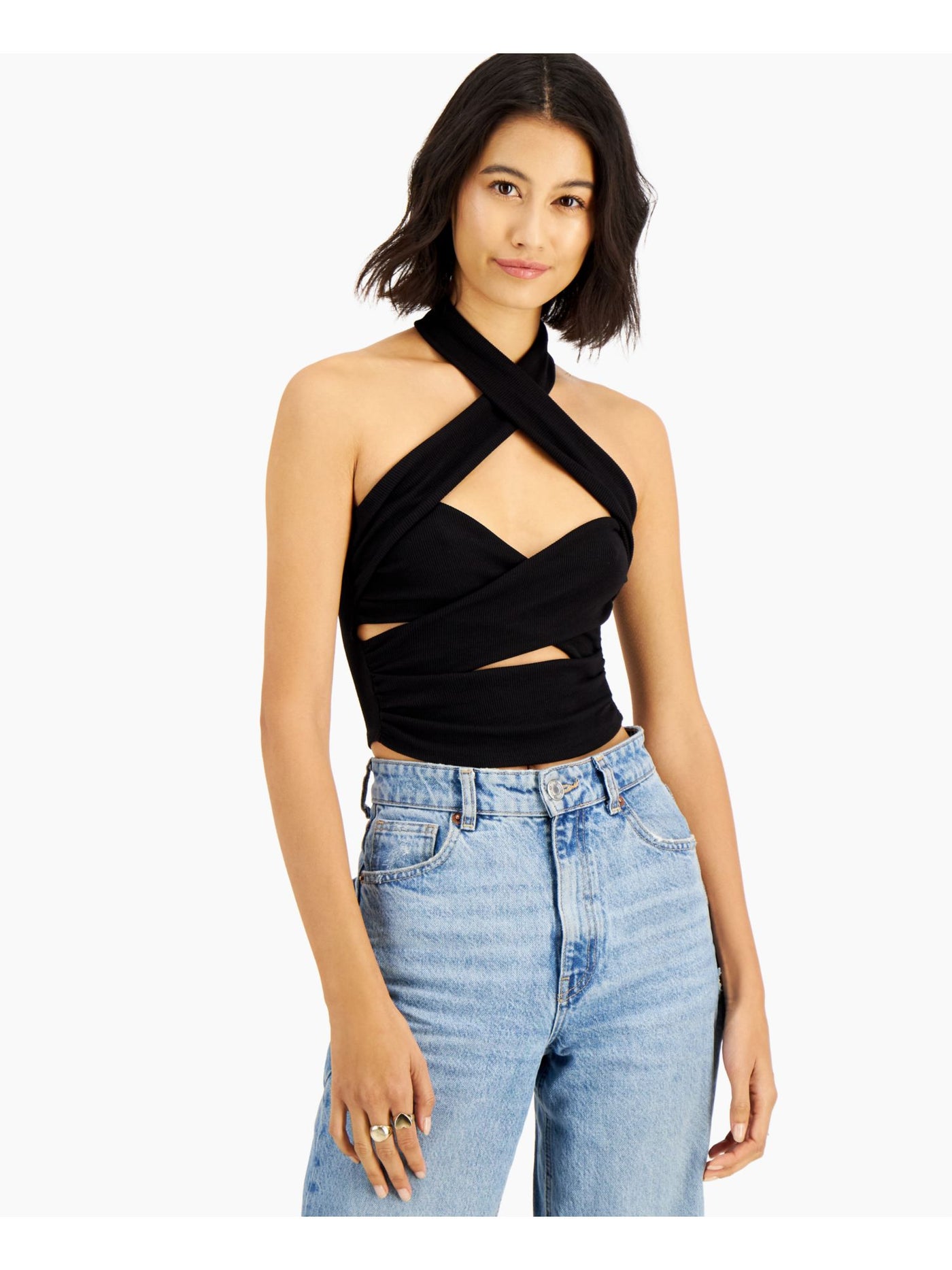 LNA CLOTHING Womens Black Halter Top XS