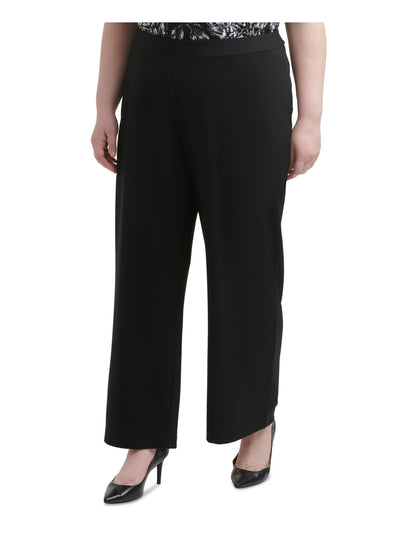 CALVIN KLEIN Womens Stretch Pocketed Pull-on Mid-rise Wear To Work Straight leg Pants