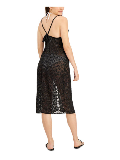 MIKEN Women's Swimwear Black Animal Print Juniors M