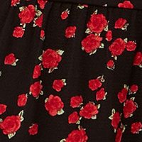 B DARLIN Womens Stretch Zippered Floral Flutter Sleeve V Neck Short Party Fit + Flare Dress