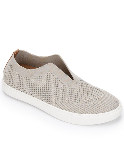 GENTLE SOULS KENNETH COLE Womens Beige Knit Deep Notch Breathable Padded Rory Round Toe Platform Slip On Sneakers Shoes 7.5 M