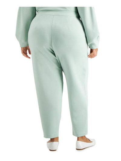 ALFANI Womens Green Stretch Pocketed Short Length Tapered Leg Comfort Waist Straight leg Pants 2X