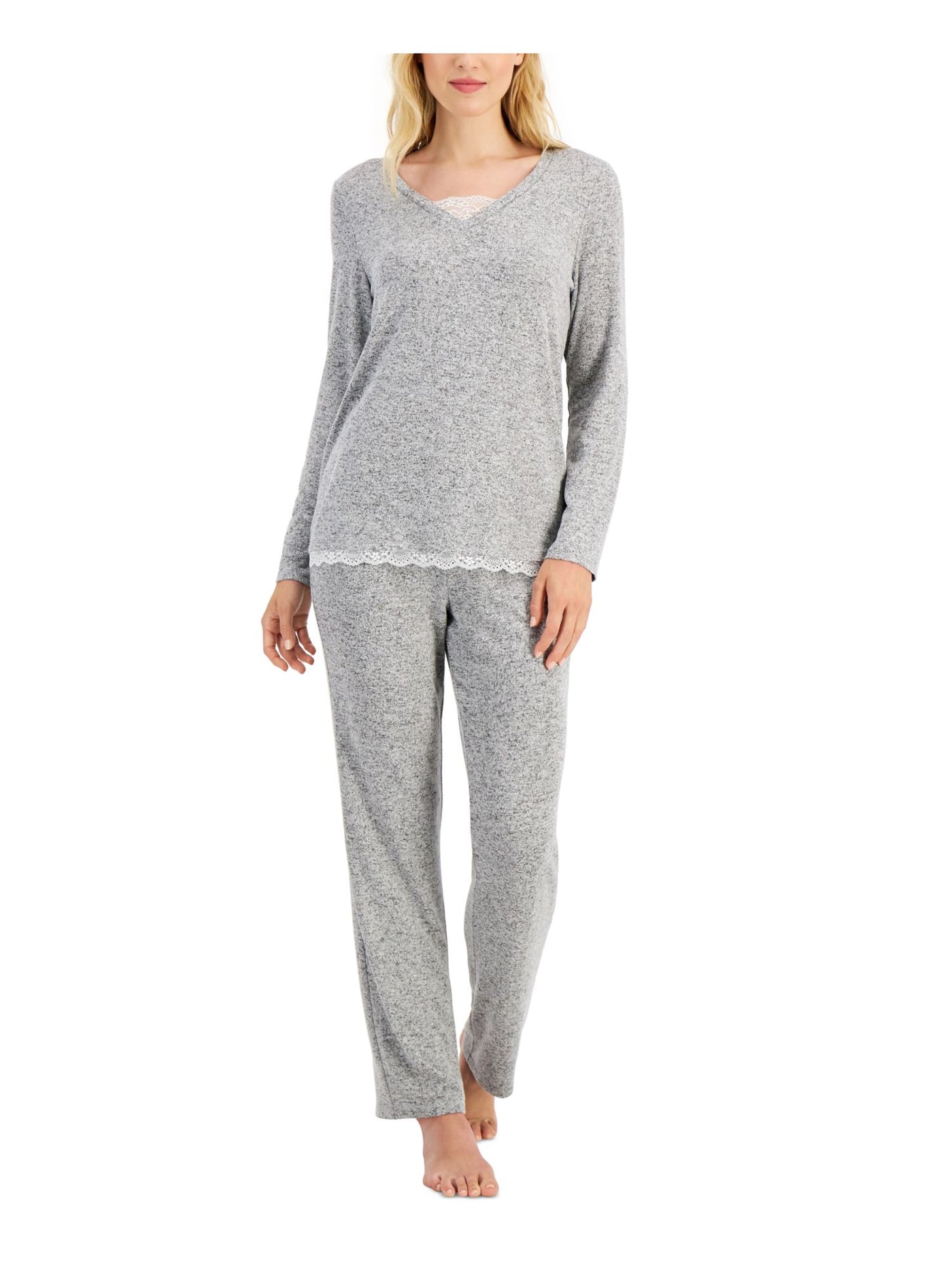 CHARTER CLUB Intimates Gray Pocketed Pajamas XL