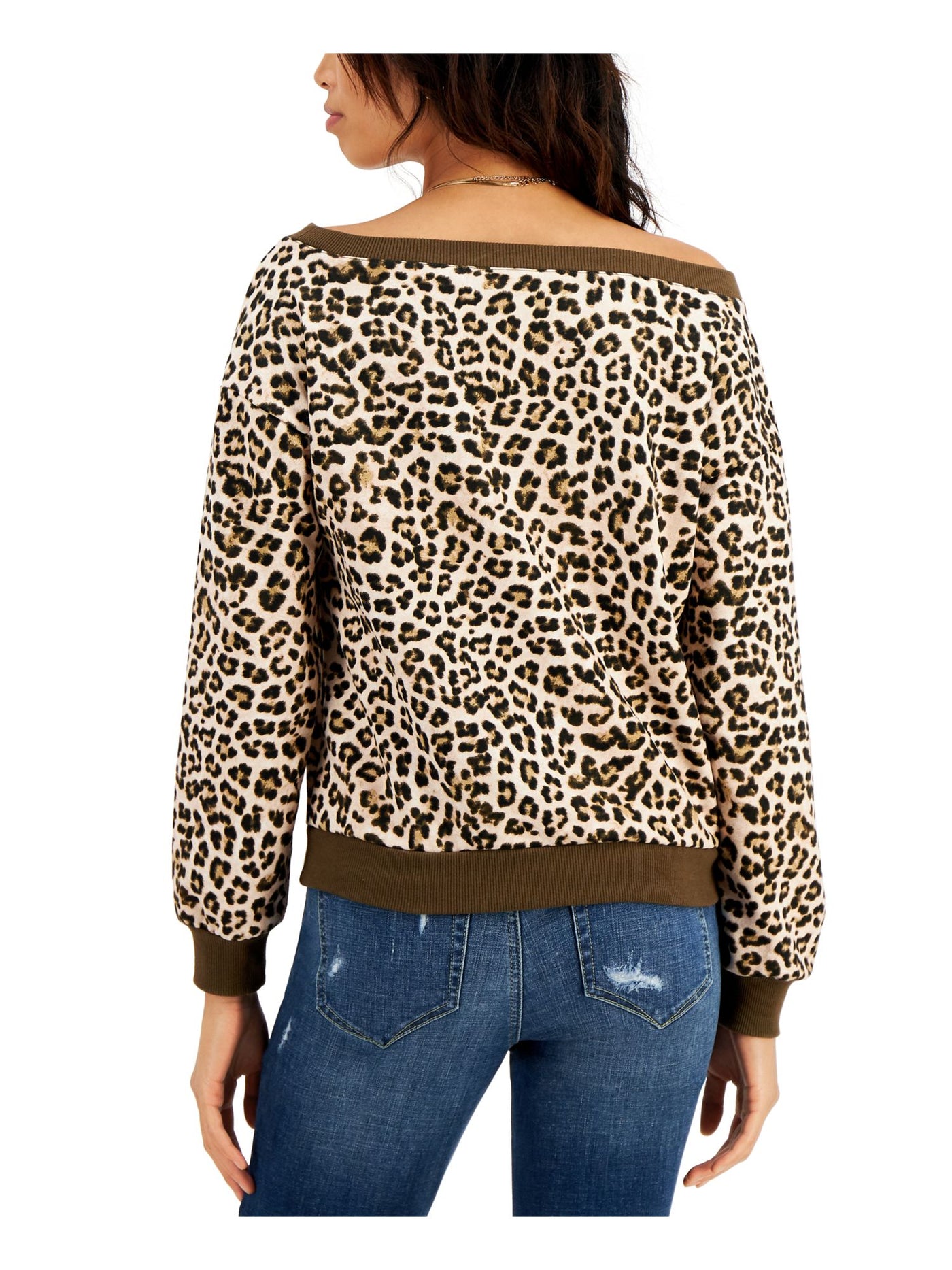 INC Womens Beige Animal Print Sweatshirt XXL