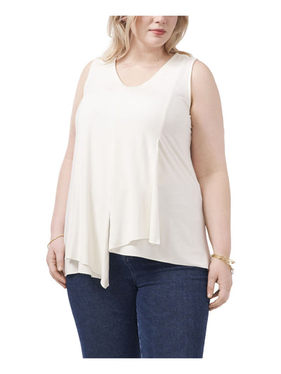 VINCE CAMUTO Womens Knit Sleeveless V Neck Asymmetrical Hem Tank Top