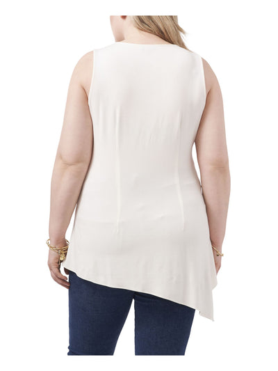 VINCE CAMUTO Womens Knit Sleeveless V Neck Asymmetrical Hem Tank Top