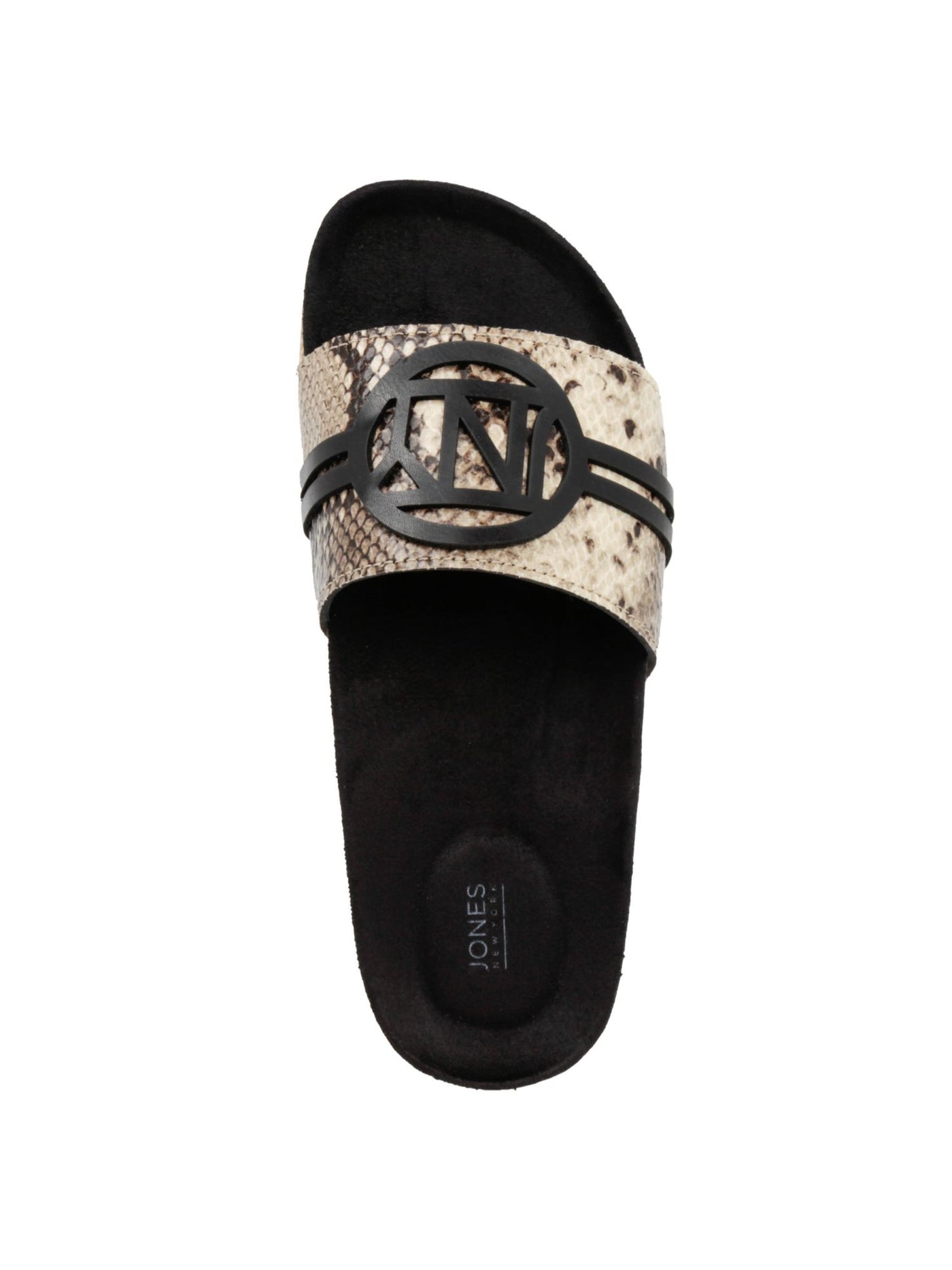 JONES NY Womens Black Snake Logo Comfort Wenette Round Toe Slip On Slide Sandals Shoes 9 H