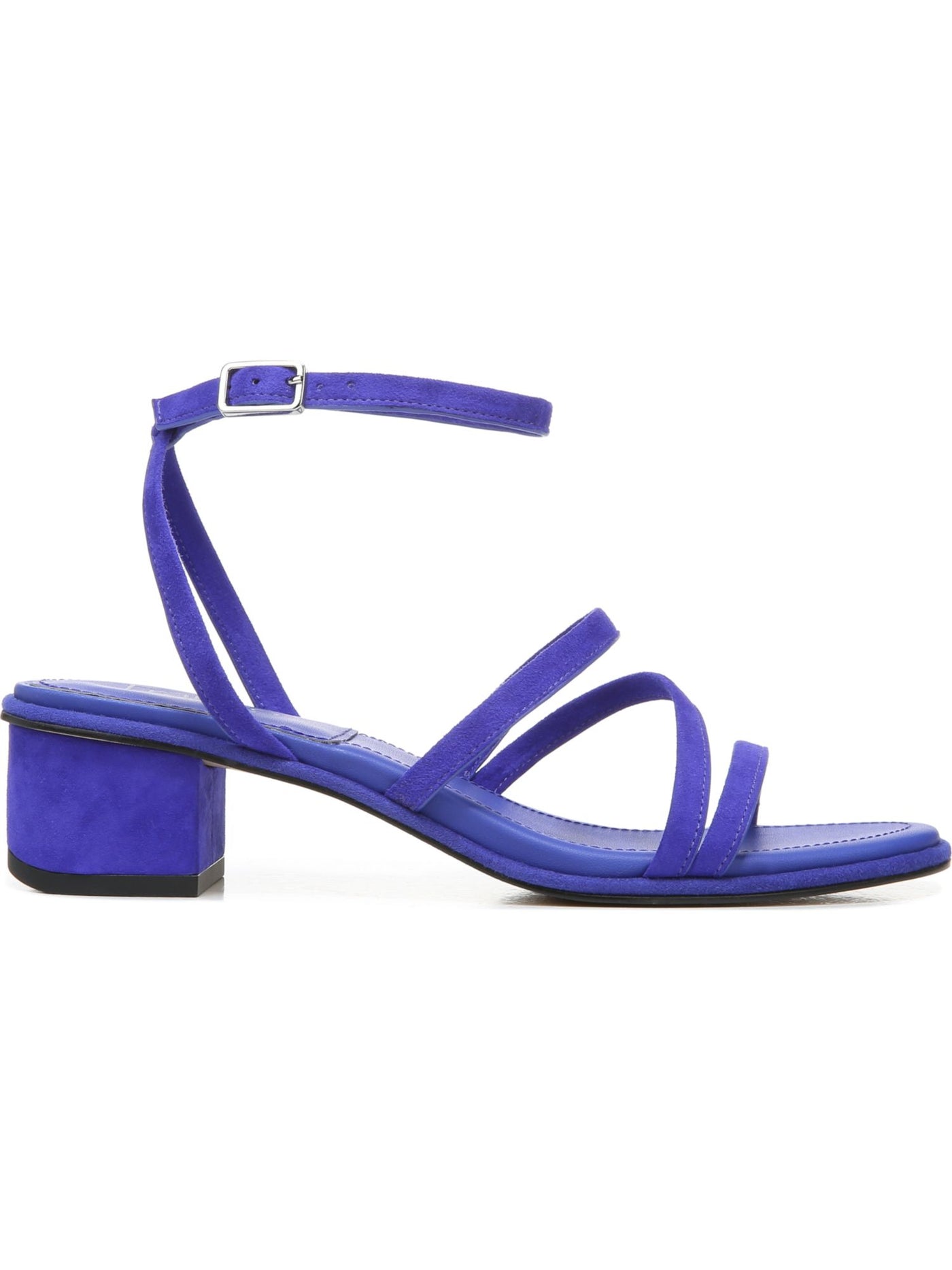 FRANCO SARTO Womens Blue Adjustable Ankle Strap Amalfi Round Toe Block Heel Buckle Dress Heeled Sandal 6.5 M