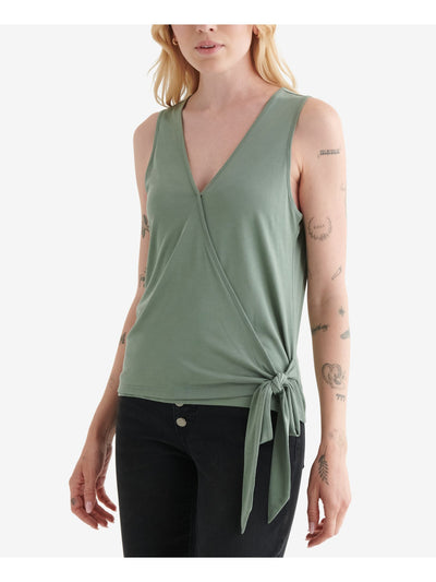 LUCKY BRAND Womens Tie Sleeveless V Neck Tank Top