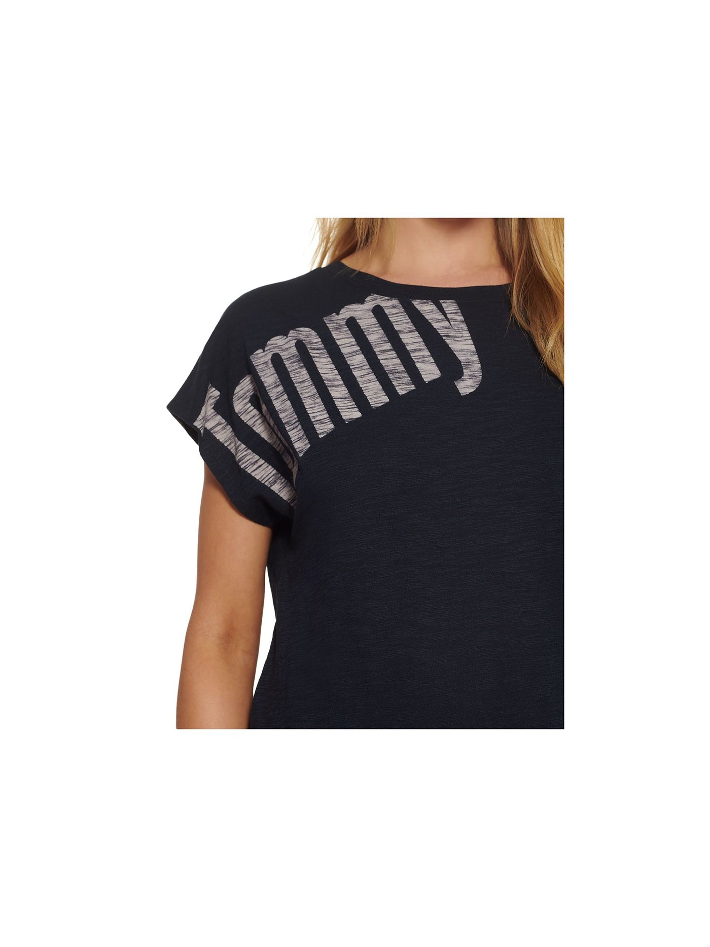 TOMMY JEANS Womens Navy Logo Graphic Short Sleeve Crew Neck Short Dress M