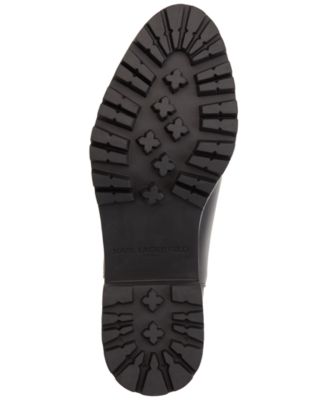 KARL LAGERFELD PARIS Womens Black Cushioned Embellished Pola Almond Toe Block Heel Slip On Leather Booties