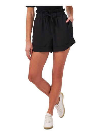 CECE Womens Black Pocketed Tie Paperbag Waist Wide Leg Shorts 14