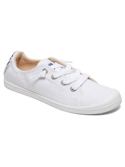 ROXY Womens White Knotted Laces Textured Arch Support Cushioned Bayshore Round Toe Slip On Sneakers Shoes 9 B