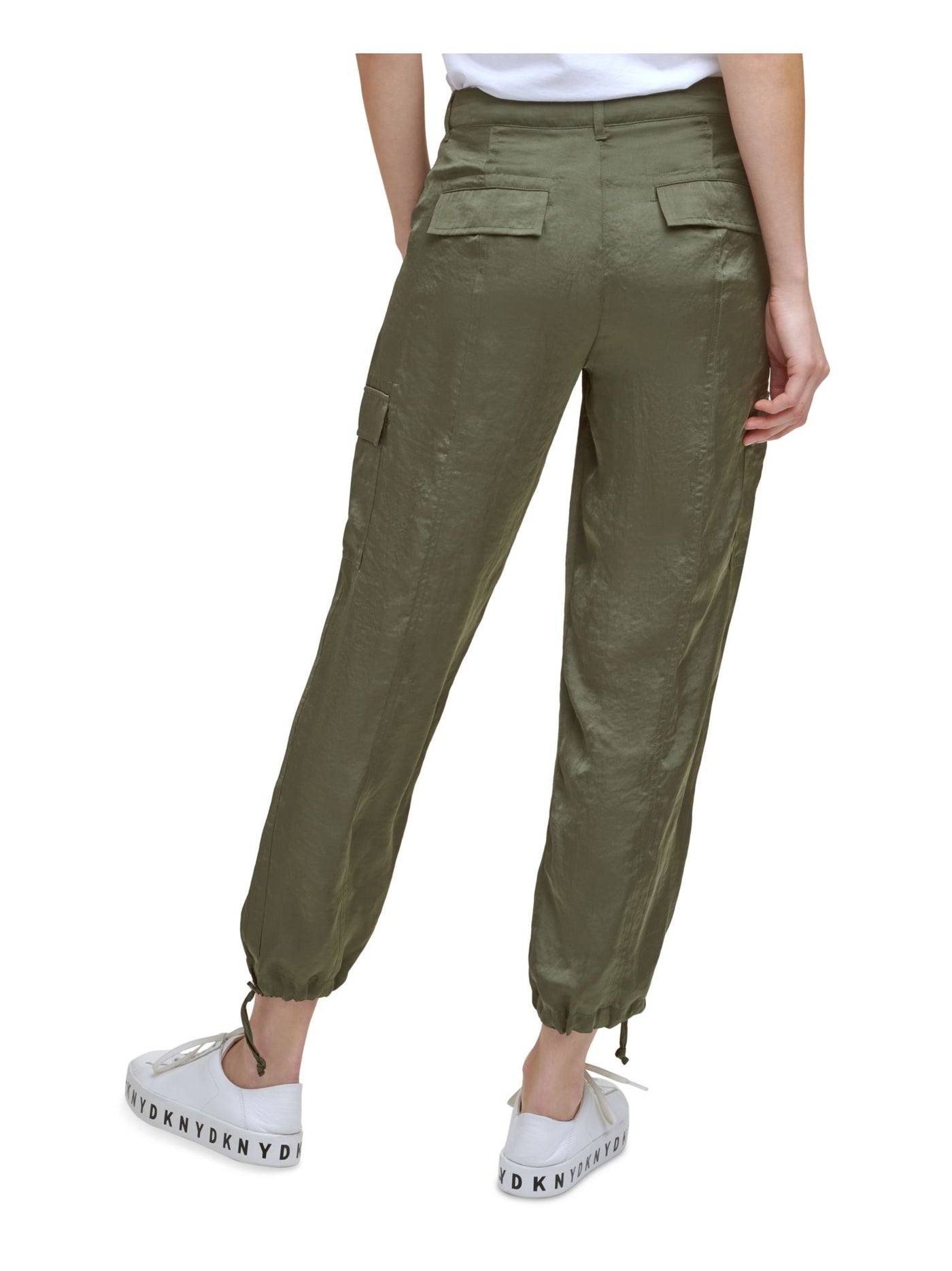 DKNY Womens Green Pocketed Zippered Drawstring Hems Front Rise Cargo Pants XS