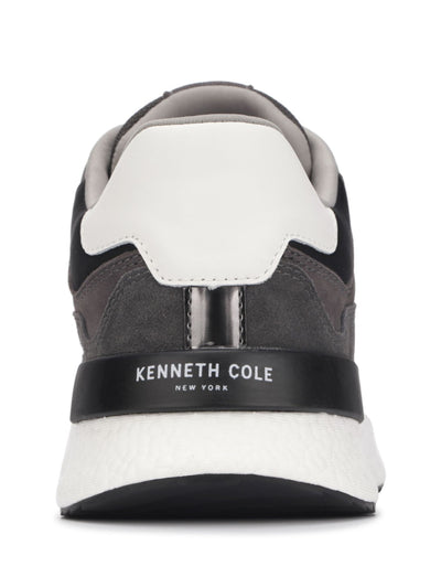 KENNETH COLE NEW YORK Mens Gray Cushioned Removable Insole The Life-lite Retro Round Toe Wedge Lace-Up Leather Athletic Sneakers Shoes 11