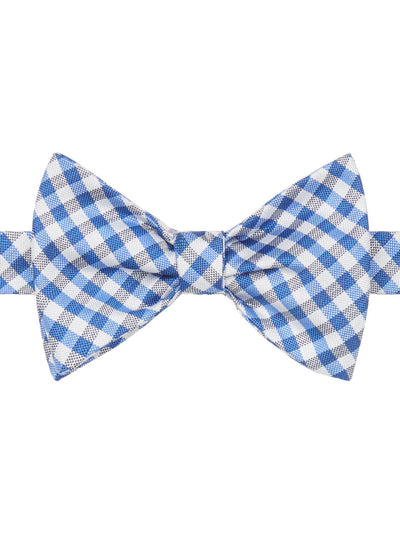 TOMMY HILFIGER Mens Light Blue Gingham Bow Tie