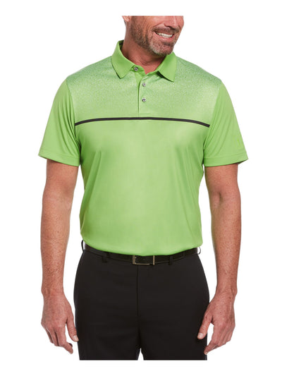 HYBRID APPAREL Mens Green Printed Stretch Polo S