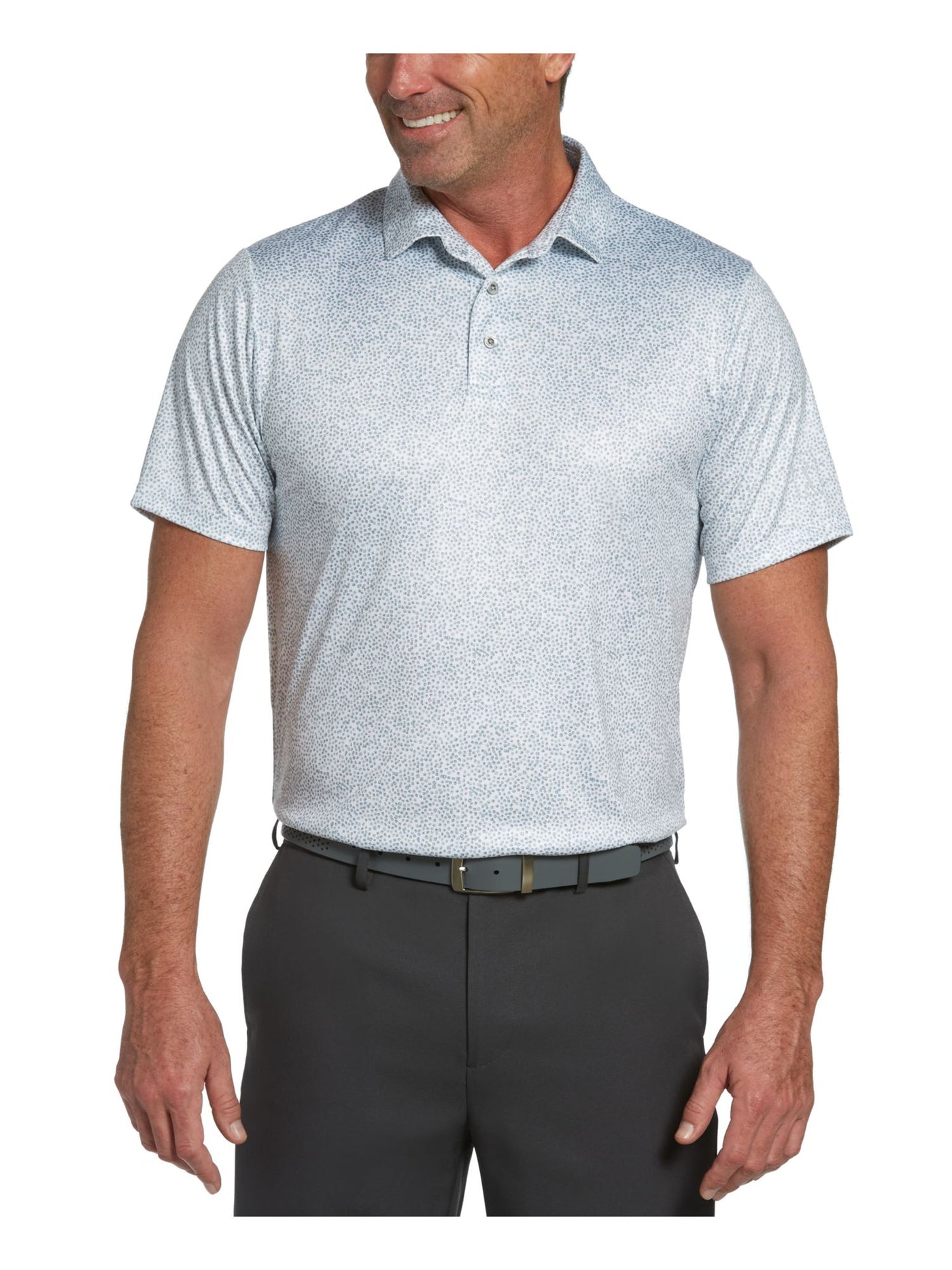 HYBRID APPAREL Mens White Printed Stretch Polo 2X