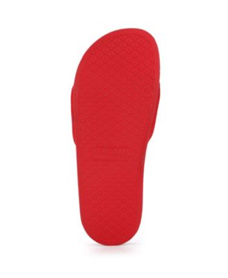 REACTION KENNETH COLE Mens Red Quilted Comfort Round Toe Slip On Slide Sandals Shoes M