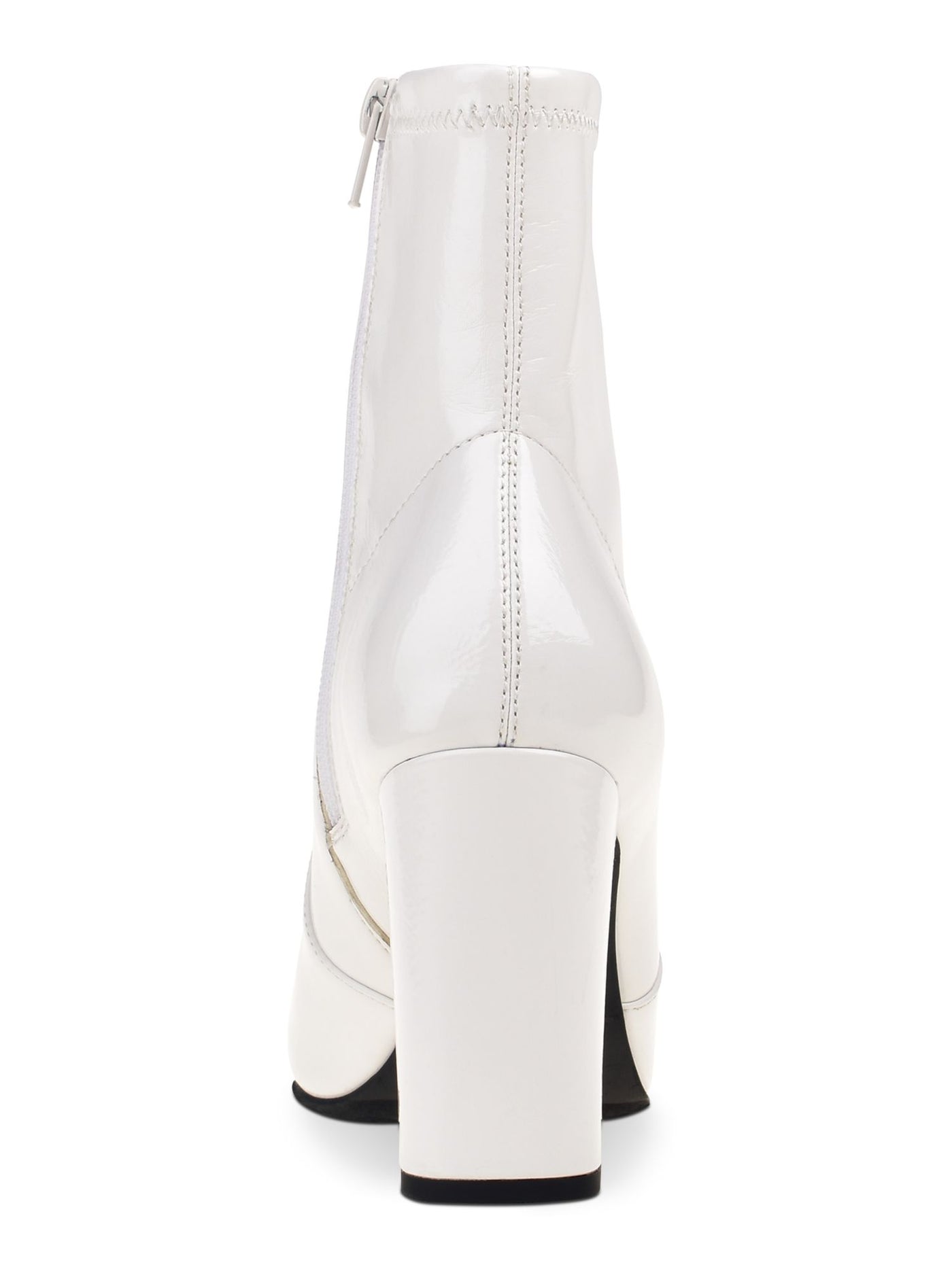 WILD PAIR Womens White Comfort Slip Resistant Becci Round Toe Block Heel Zip-Up Booties 9.5 M