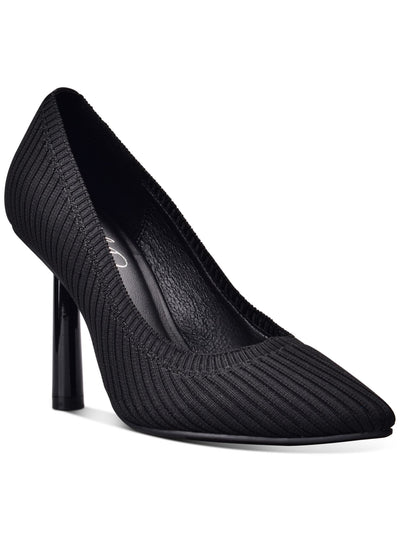 WILD PAIR Womens Black Striped Comfort Daliaa Pointed Toe Stiletto Slip On Dress Pumps Shoes 9.5 M