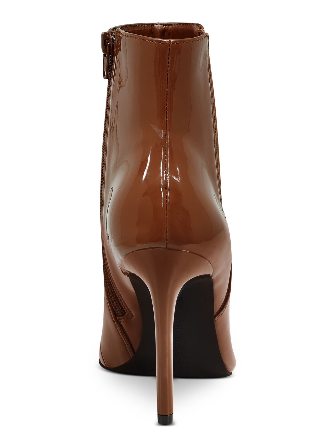INC Womens Brown Patent Comfort Goring Katalina Pointy Toe Stiletto Zip-Up Booties 9 M