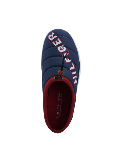 TOMMY HILFIGER Mens Navy Logo Adjustable Toggle Lightweight Quilted Cushioned Teller Round Toe Platform Slip On Sneakers Shoes 9 M