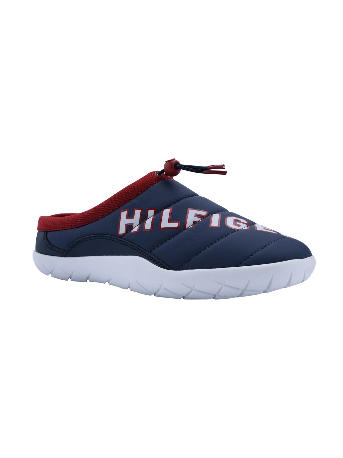 TOMMY HILFIGER Mens Navy Logo Adjustable Toggle Lightweight Quilted Cushioned Teller Round Toe Platform Slip On Sneakers Shoes 13 M