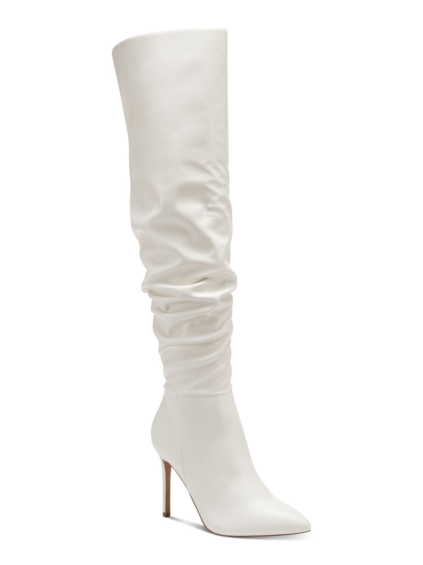 INC Womens White Cushioned Iyonna Pointed Toe Stiletto Zip-Up Dress Boots 10.5 M