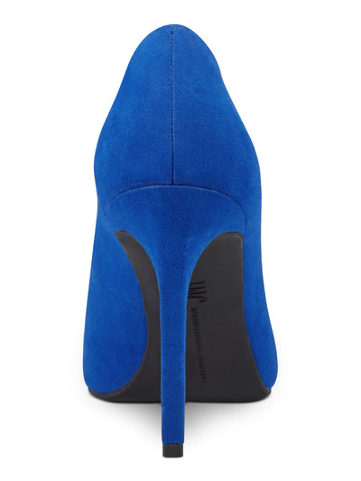INC Womens Blue Padded Shelya Pointed Toe Stiletto Slip On Dress Pumps Shoes 8.5 M