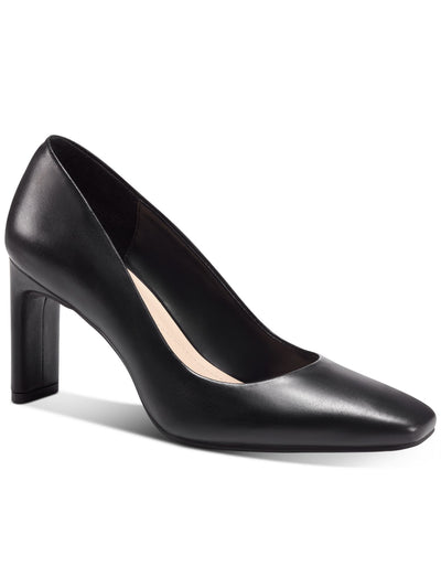 ALFANI Womens Black Cushioned Tarah Step N Square Toe Block Heel Slip On Leather Pumps Shoes 7 M