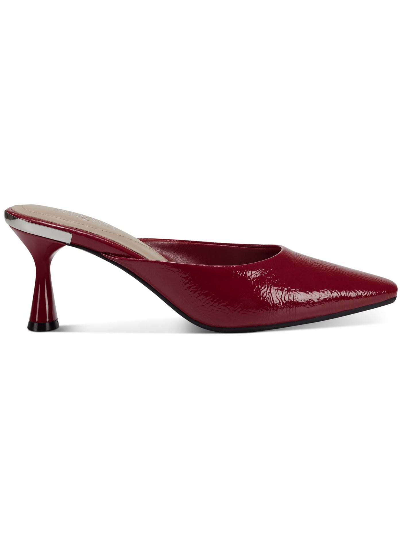 ALFANI Womens Red Crinkle Comfort Cecilia Square Toe Flare Slip On Heeled Mules Shoes 8 M