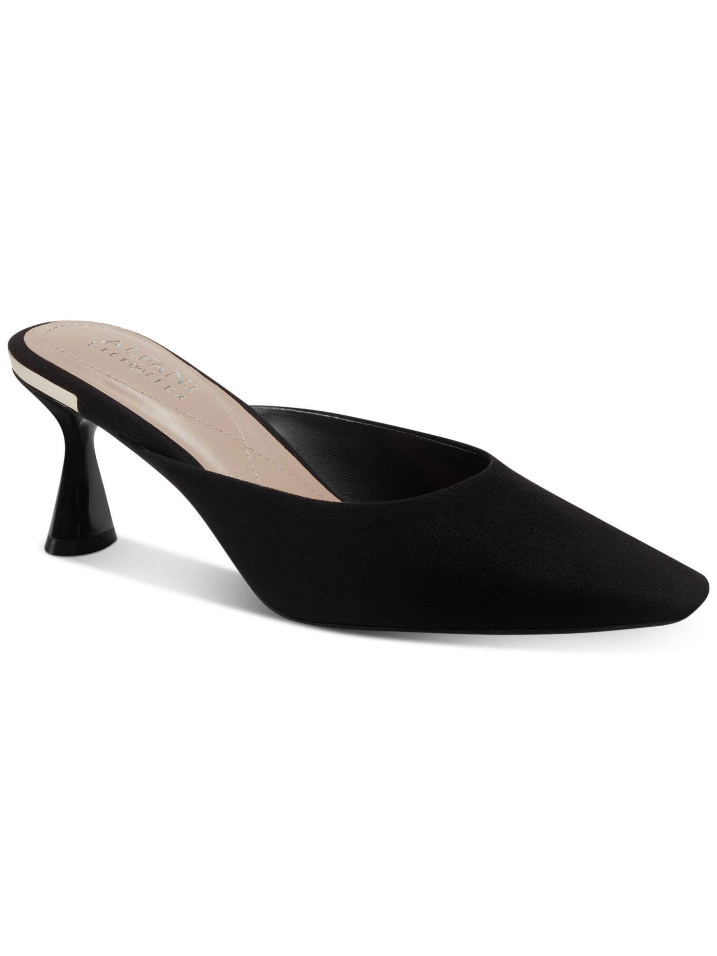 ALFANI Womens Black Padded Cecilia Square Toe Kitten Heel Slip On Dress Heeled Mules Shoes 5.5 M