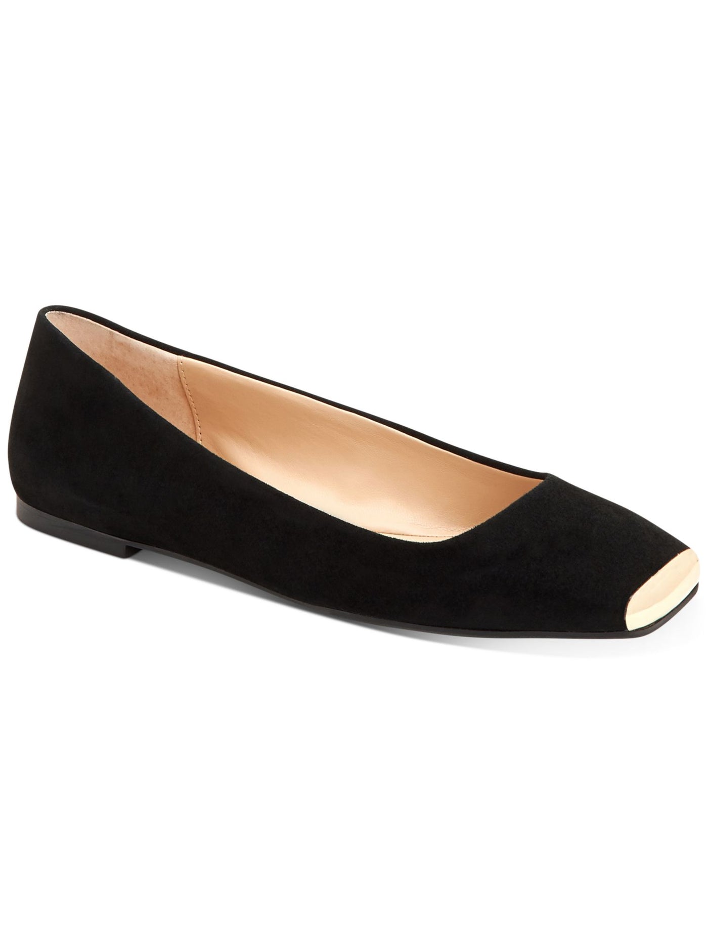 ALFANI Womens Black Toe Plate Padded Neptoon Square Toe Slip On Leather Flats Shoes 12 M