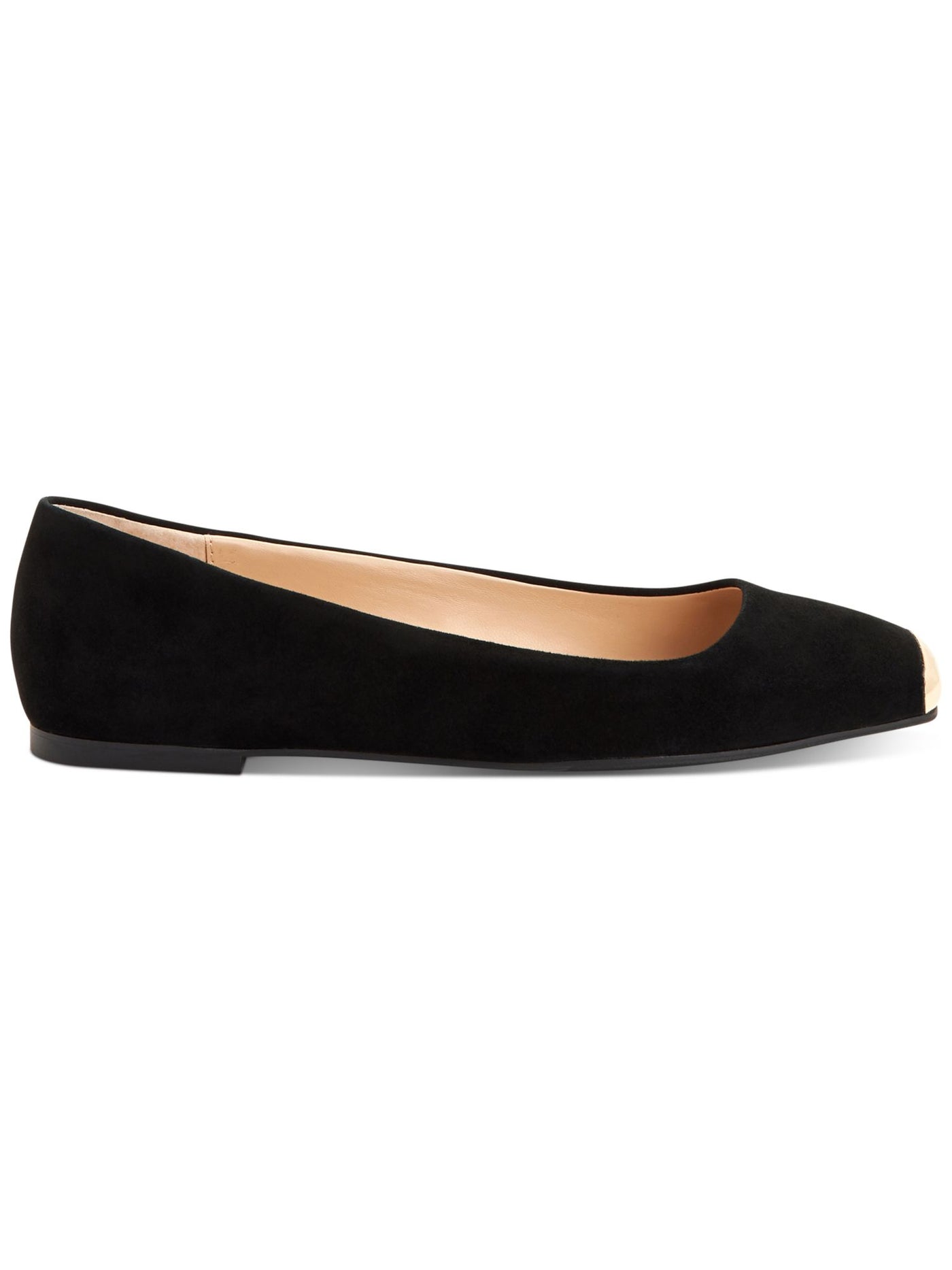 ALFANI Womens Black Toe Plate Padded Neptoon Square Toe Slip On Leather Flats Shoes 12 M