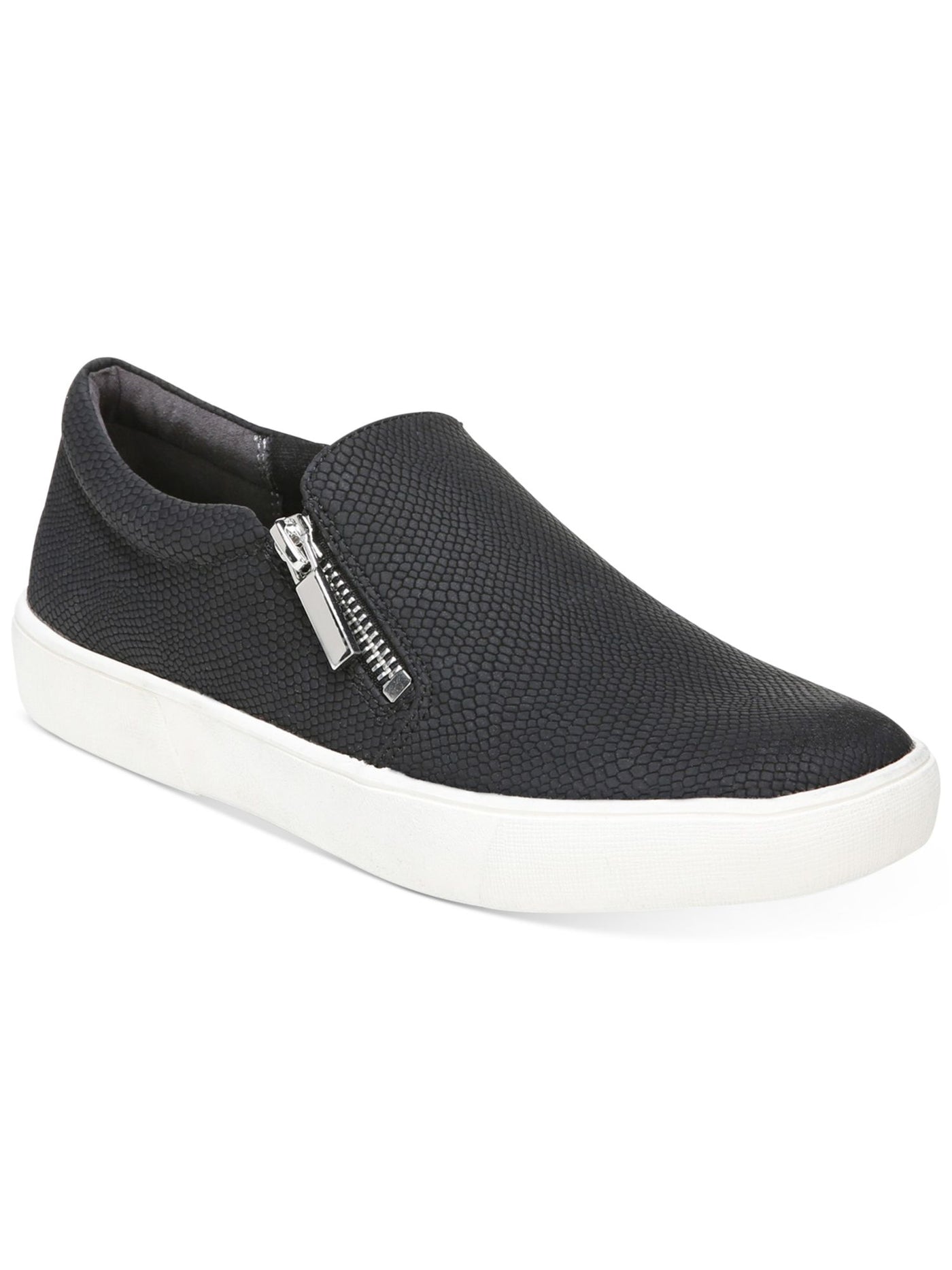 STYLE & COMPANY Womens Black Snake Padded Collar Goring Zipper Accent Moira Round Toe Platform Zip-Up Sneakers Shoes 8 M