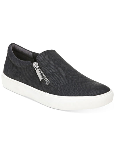 STYLE & COMPANY Womens Black Snake Padded Collar Goring Zipper Accent Moira Round Toe Platform Zip-Up Sneakers Shoes 8 M