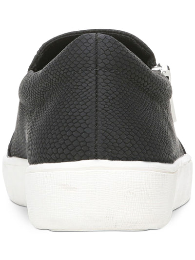 STYLE & COMPANY Womens Black Snake Padded Collar Goring Zipper Accent Moira Round Toe Platform Zip-Up Sneakers Shoes 8 M